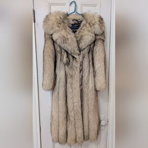 Vintage full-length fox fur coat